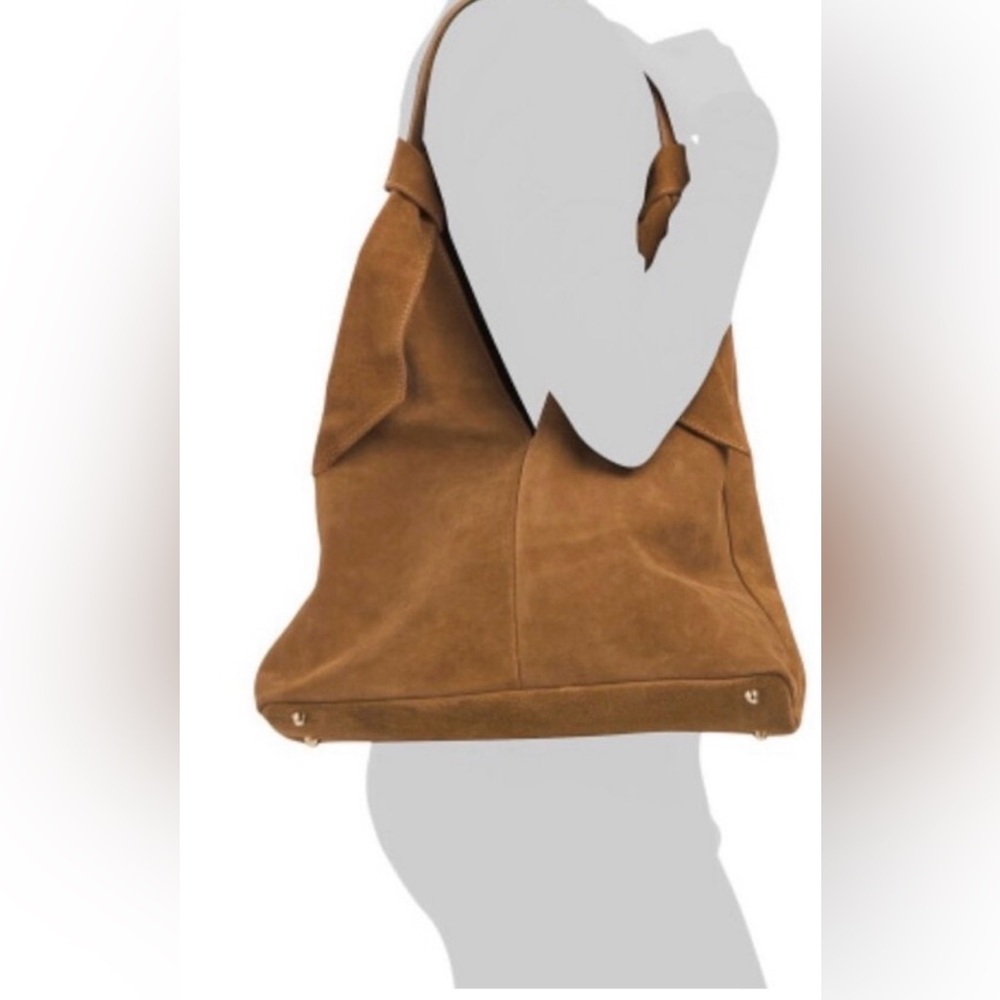 DIVINA FIRENZE Cuoio Italian Suede Slouchy Knot Hobo Bag - Picture 2 of 7